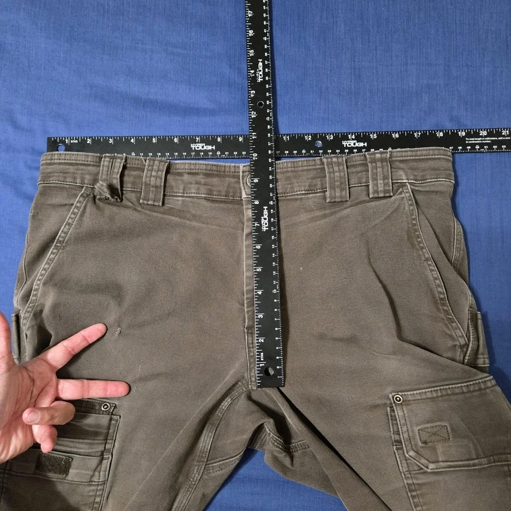 Duluth‎ Trading Co. Pants Mens 38x30 Brown Flex Fire Hose Cargo Slim Workwear